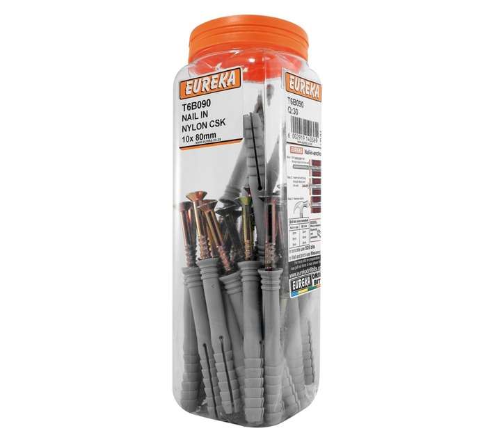Eureka 10 x 80mm Nail In Nylon Csk (Q30)