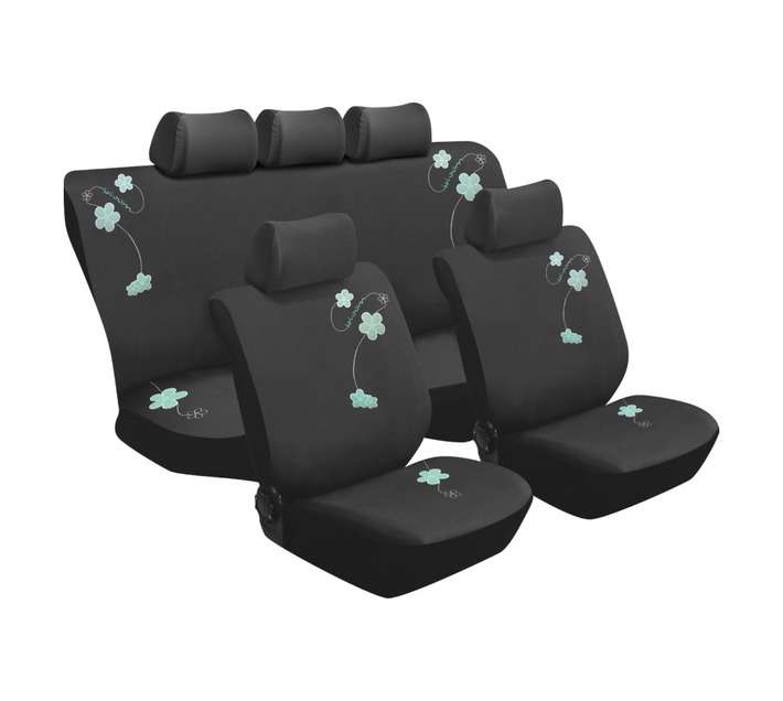 Stingray 11 Piece Poly Embroided Seat Covers - Mint Green