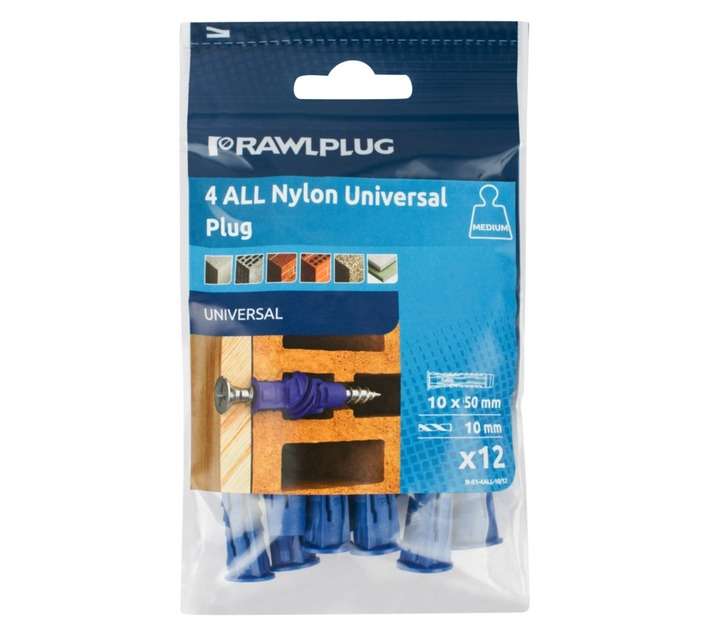 Rawlplug Universal Plugs - Blue (10 x 50mm)