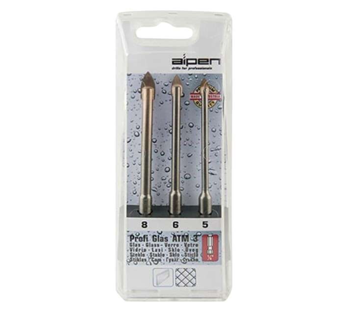 Alpen 3 Piece Profi Hex Shank Glass Drill Bit Set ALP ATM3-1