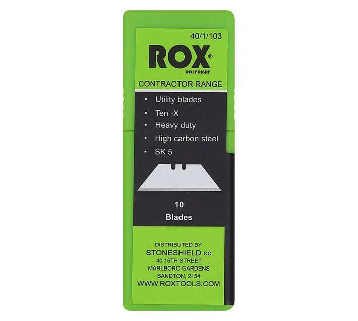 Rox 10 x Straight Utility Blades (65mm)