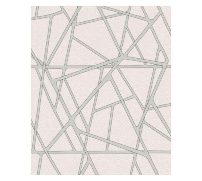 Fired Earth Broad Geometric Wallpaper - Silver (10m x 530mm)