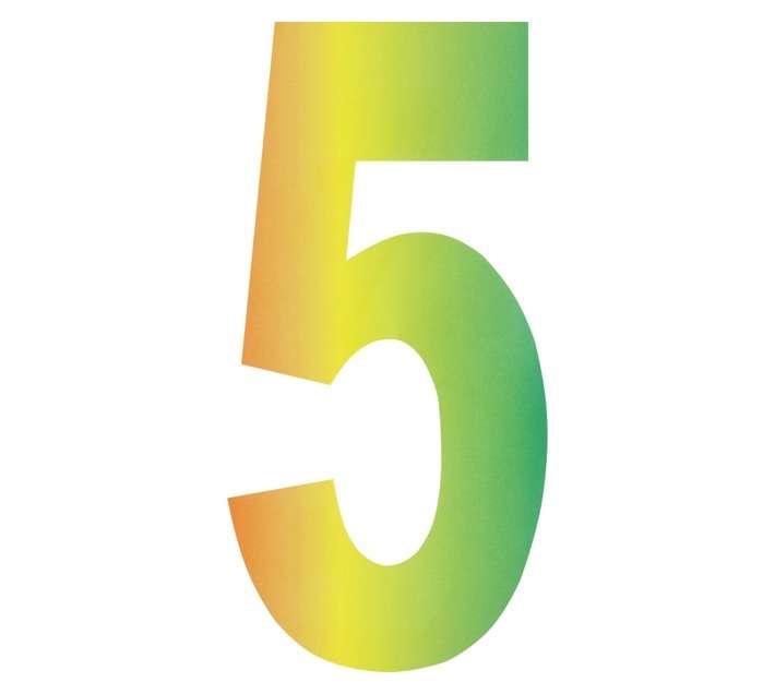 Inta Safety Number It Numeral 5 Rainbow