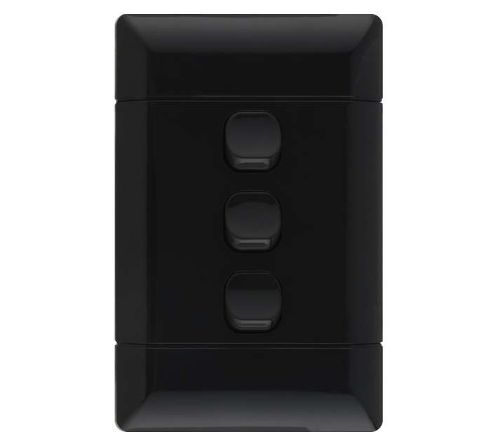 NEU 3 Lever 1 Way Switch - Black