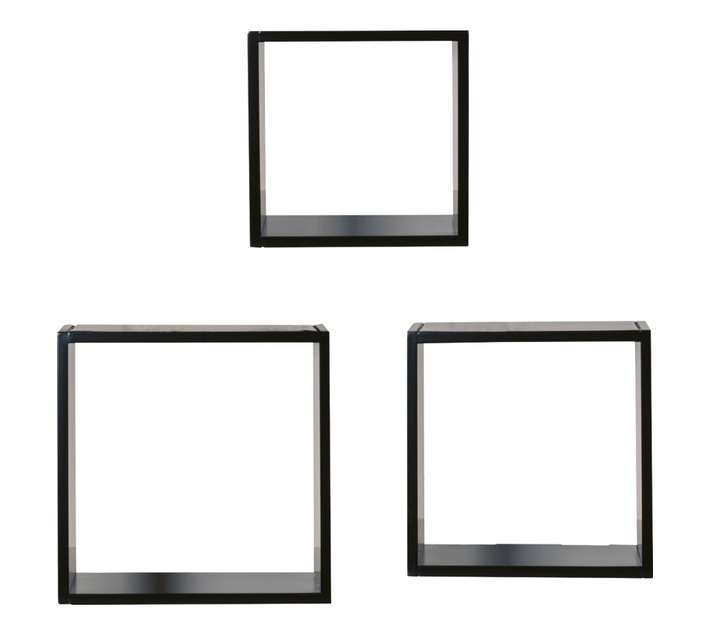 Shelfmate 3 Piece Rectangle Cube Shelf - Black (486 x 148 x 276mm)