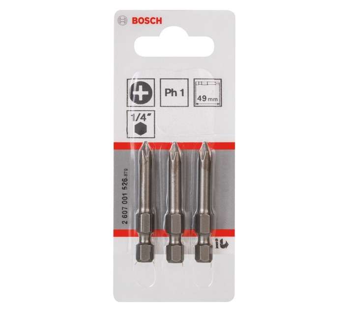 Bosch Extra Hard 49mm Screwdriver Bit 3 pack