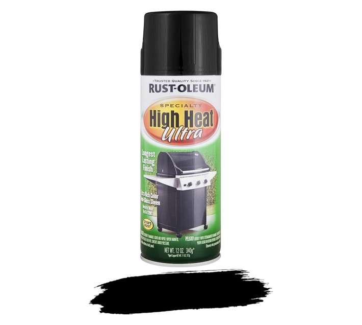 Rust-Oleum Spray Paint Hi Heat Ultra Enamel - Black (340g)