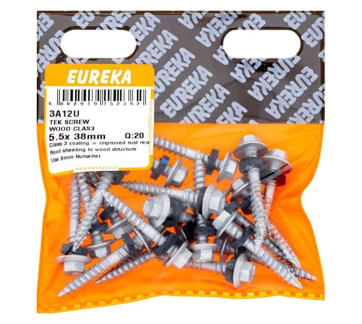 Eureka 20 Pack Tek Screws Wood Class 4 (38 x 5.5mm)