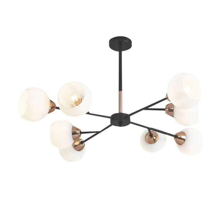 Bright Star Lighting 8 Light Chandelier - Black/Gold (40W)