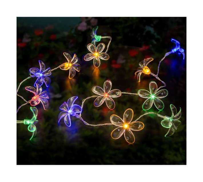 Design House Solar 24 LED Flower String Light - Multicoloured