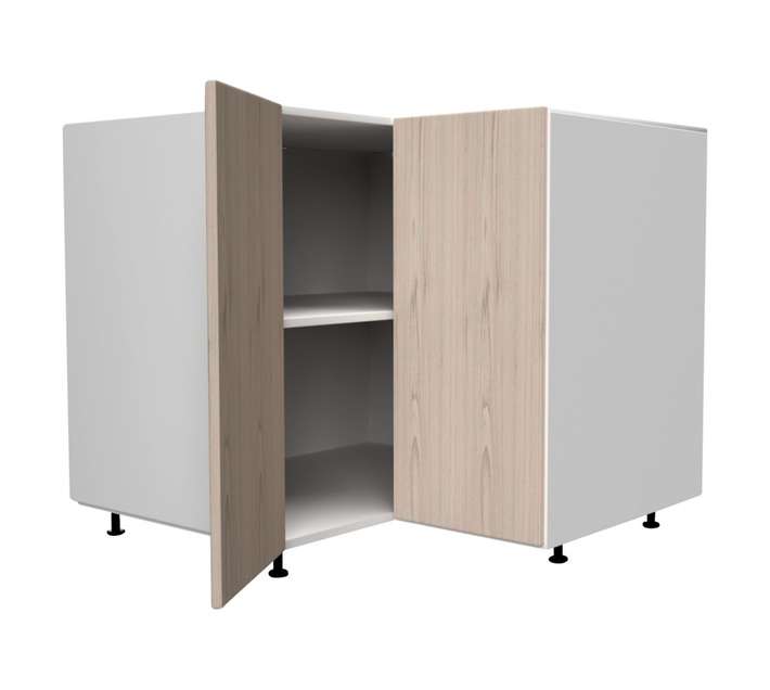 Home and Kitchen Base Unit Melamine Corner Cabinet - Black Cherry (900mm)