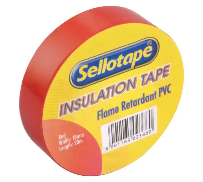 Sellotape Insulation Tape - Red (18mm x 20m)