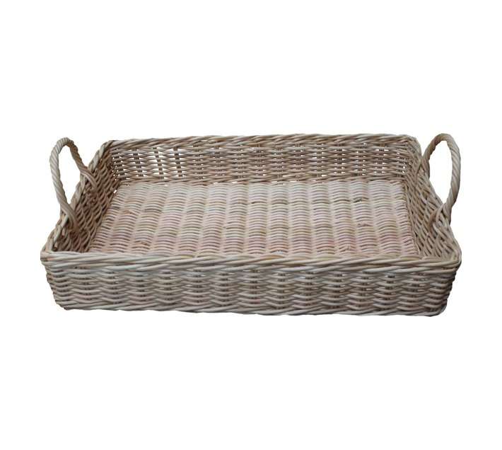 Home and Kitchen Rectangular Wicker Tray (530 x 360 x 120mm)