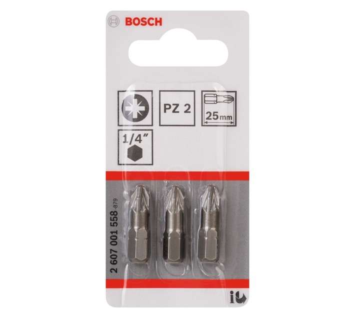 Bosch No2 25mm Pozidrive 3 pack