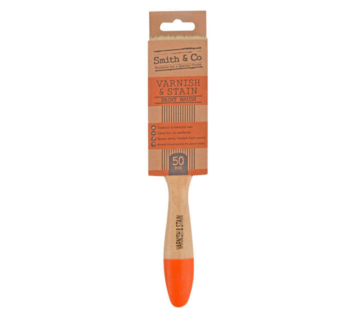 Smith and Co Varnish and Stain Paint Brush - Brown (50mm)