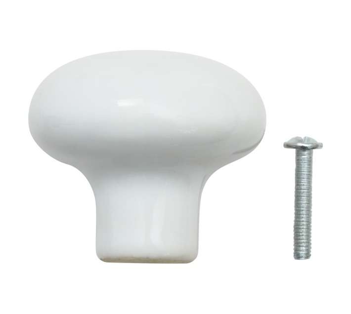 Home and Kitchen Porcelain Knob - White (45mm)