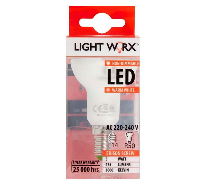 Lightworx LED R50 5w E14 - Warm White