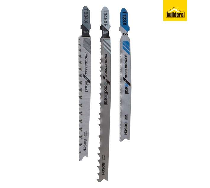 Bosch 3 x Assorted Progressor Jigsaw Blade