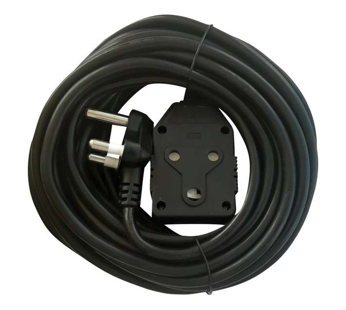 10A Double Janus Extension Lead - Black (20m)