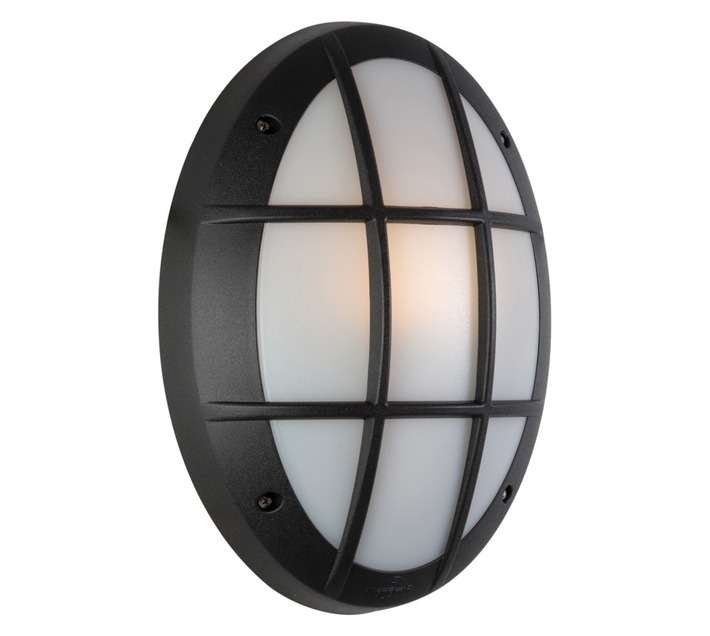 Fumagalli Danzi Oval Bulkhead Light with Grid - Black (60W)