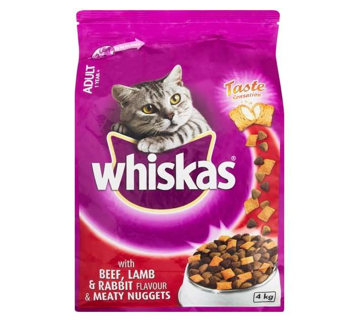 Whiskas Beef Lamb and Rabbit Meaty Nuggets Cat Food (4kg)
