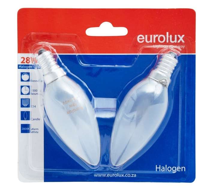 Eurolux E14 Halogen Candle Globe - Warm White (28w) 470233