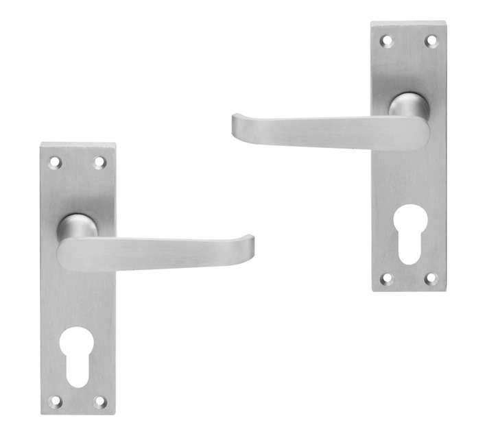 Mackie Victorian Straight Plate Straight/Handle Cylinder - Satin Chrome