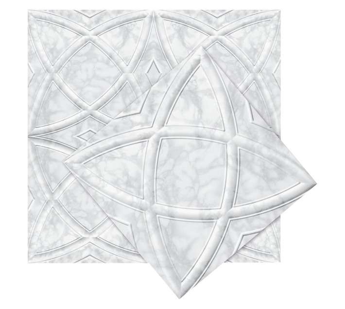 Upper Edge Polystyrene Circle Ceiling Tile - Silver (500 x 500mm)