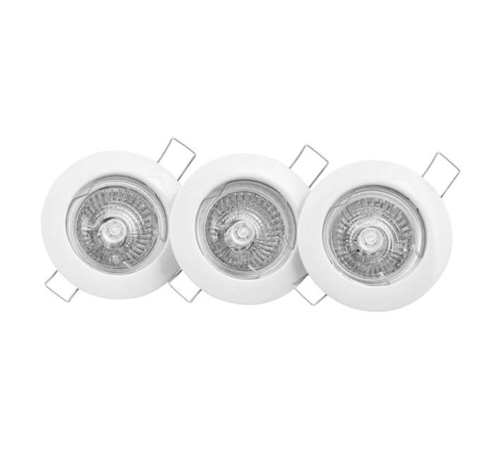 Eurolux D64W 3 x Curved Tilt Rim Downlight - White (50W)