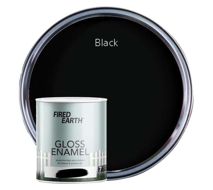 Fired Earth Gloss Enamel - Black (1L)