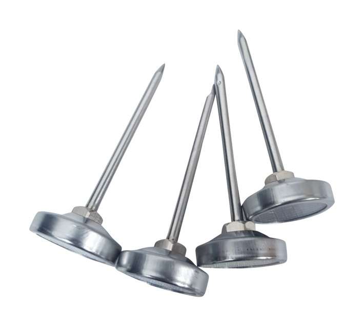 Lifespace 4 x Reusable Steak Button Thermometers - Silver