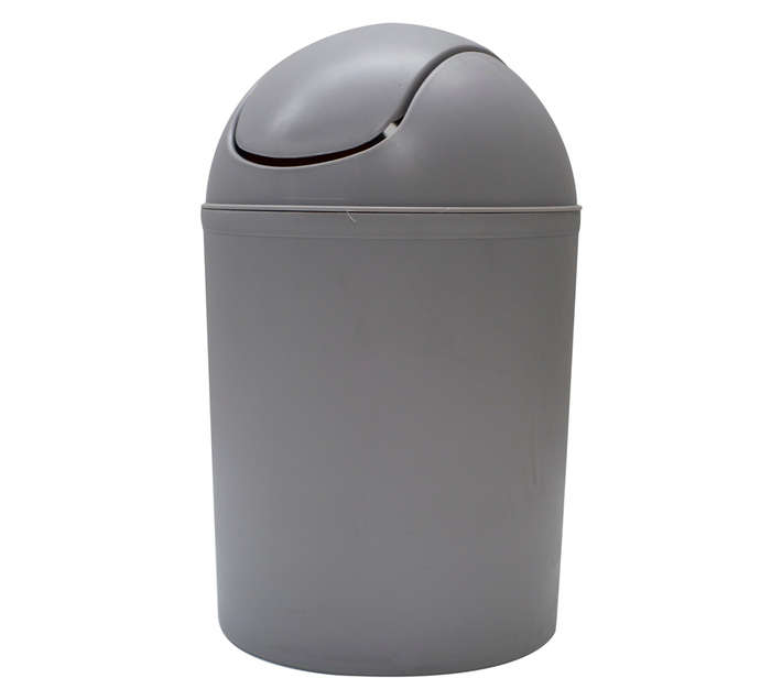 Bathroom Basics Plastic Dust Bin - Grey
