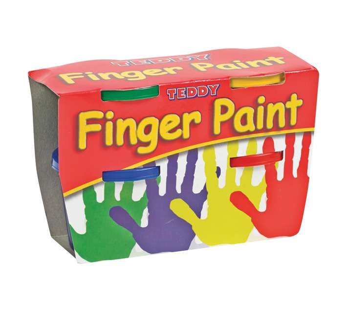 Teddy 4 x Finger Paint Tubs (100ml)