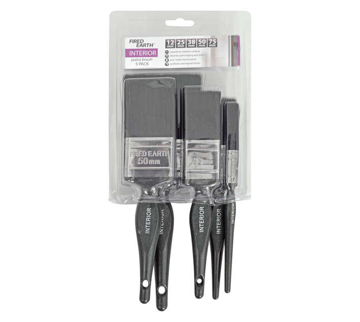 Fired Earth 5 Piece Exterior Paint Brushes - Grey