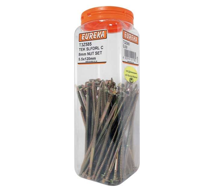 Eureka 5.5 x 120mm Tek Screw coarse 8mm Nut Set (Q50)