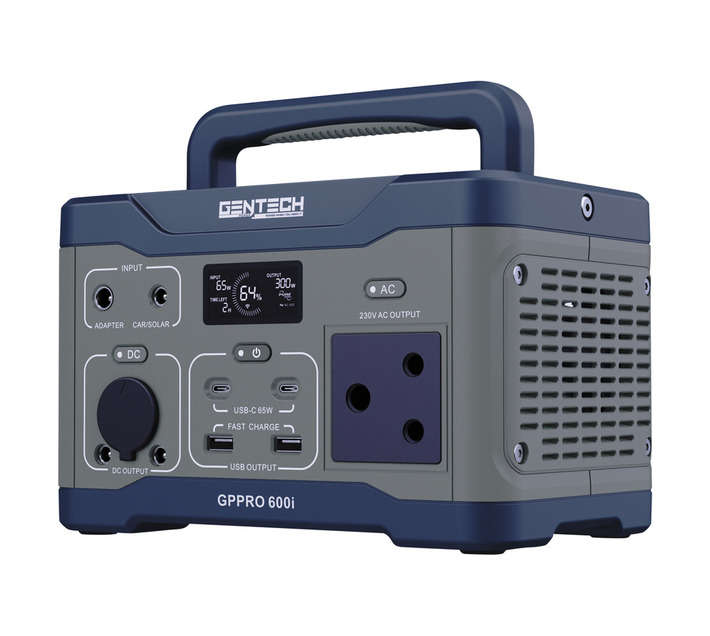Gentech GPPRO600I Portable Power Station - Grey/Blue (350W)