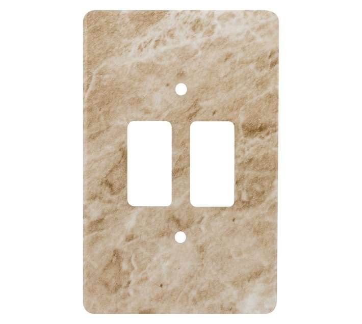 Crabtree CT6542/220 Classic Deco 2 Lever Cover Plate - Marble Brown