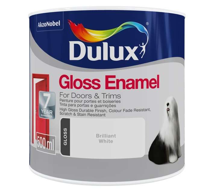 Dulux Gloss Enamel - Brilliant White (500ml)