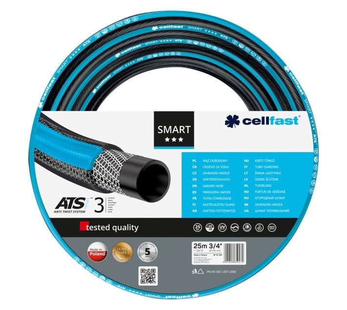 Cellfast CF13-120 Smart ATS Garden Hose - Black/Blue (19mm x 25m)