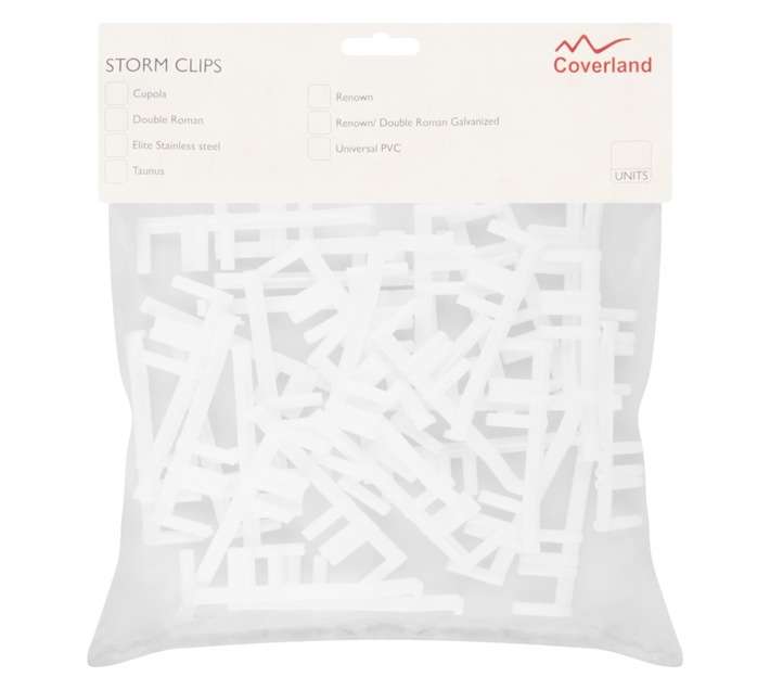 BMI Coverland Universal PVC Storm Clip - White (35 Pack)