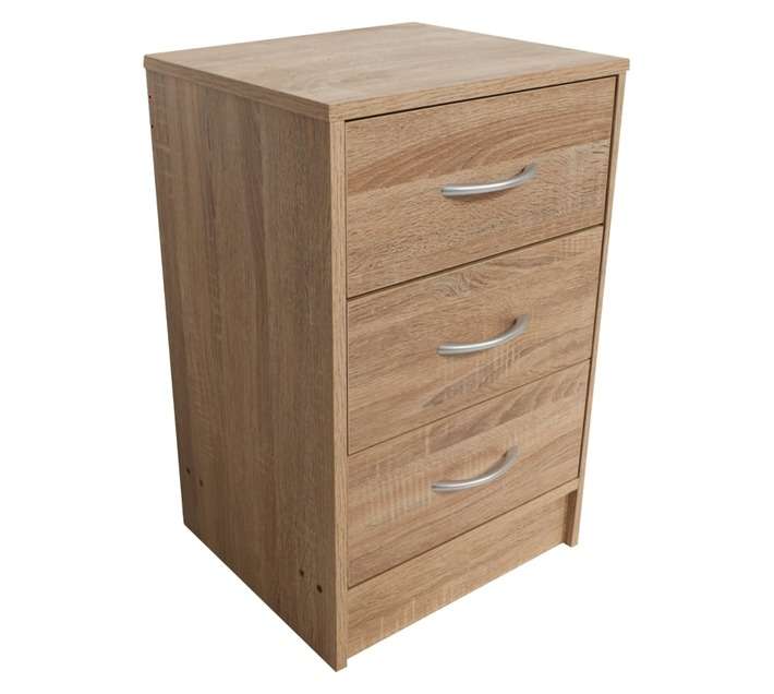 Home and Kitchen Veneer 3 Drawer Pedestal - Walnut (380 x 340 x 600mm)