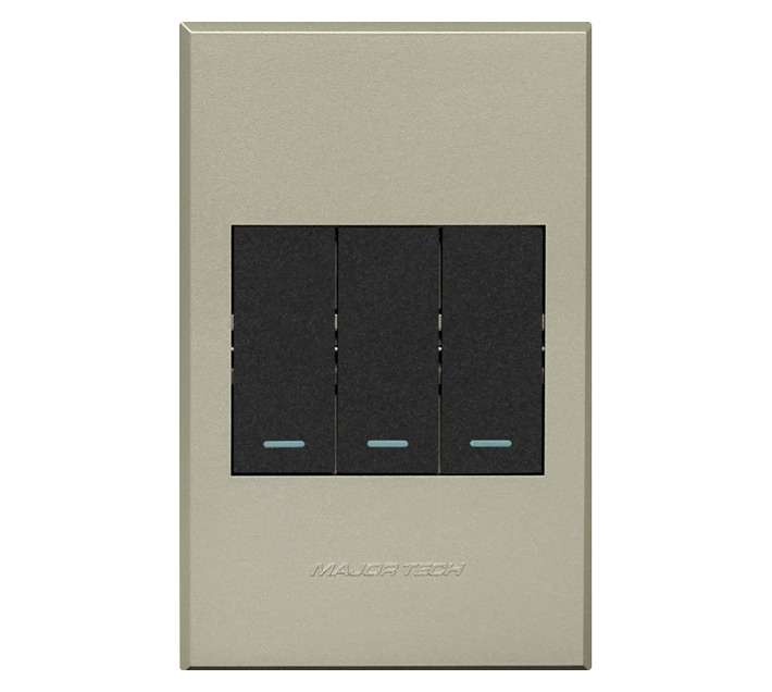 Veti 3 Series 3 Lever 1 Way Switch - Graphite/Titanium (100 x 50mm)