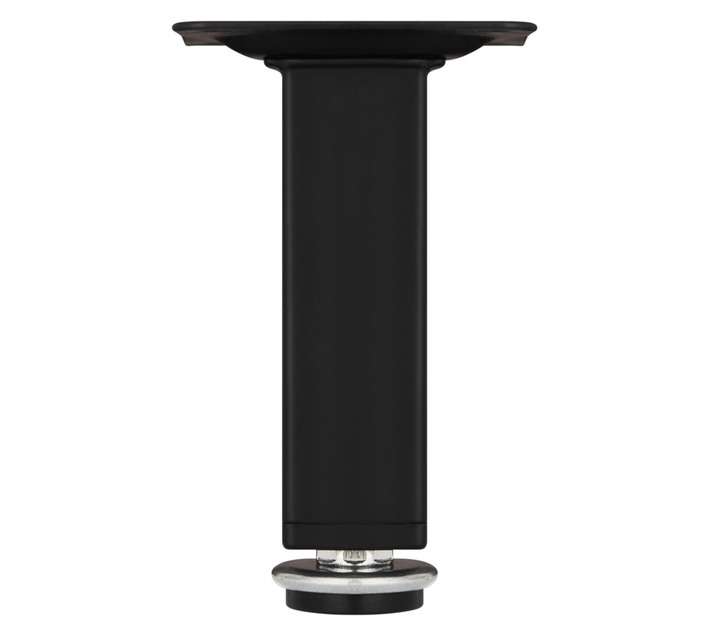 Home and Kitchen Square Adjustable Leg - Matt Black (100 x 25mm)