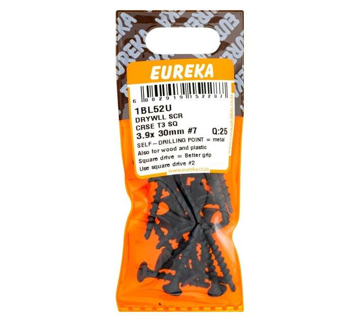 Eureka 25 x Coarse Thread Drywall Screws (3.9 x 30mm)