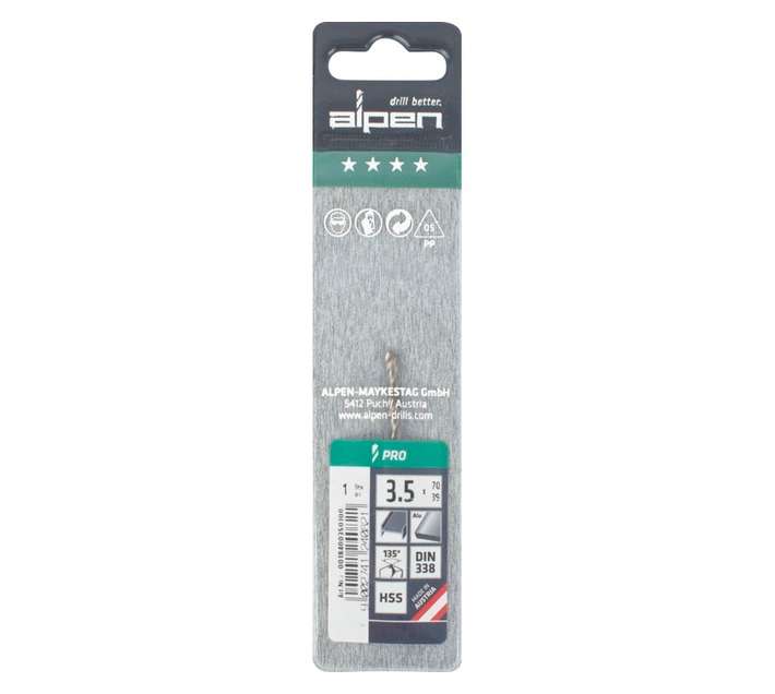 Alpen HSS Pro Split Point Jobber Drill Bit (70 x 3.5mm)