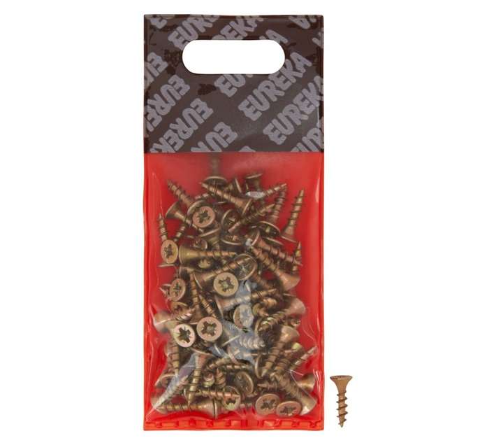 Eureka 1GG20U 3.5 x 16mm Chipboard Full Thread - Yellow (100 Pack)