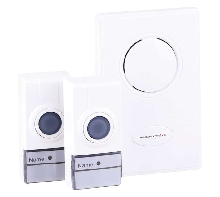 Securitymate Wireless Door Chime and 2 Transmitters - White