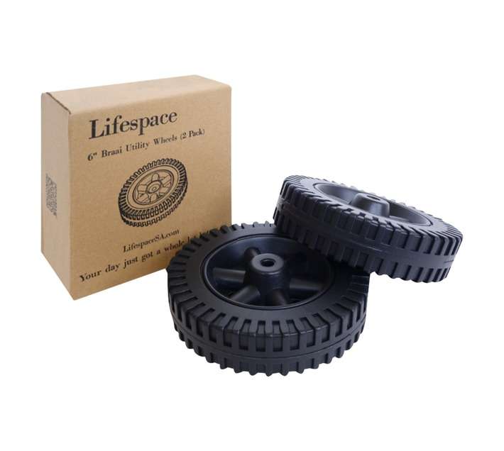 Lifespace LSJXCW06 2 x Universal Replacement Braai Wheels (150mm)