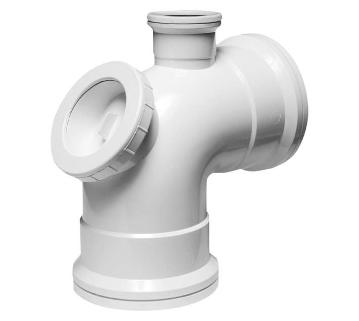 Marley Pipes PVC 87.5 Degree Soil and Vent Horn Access Heel Bend - White (110mm)