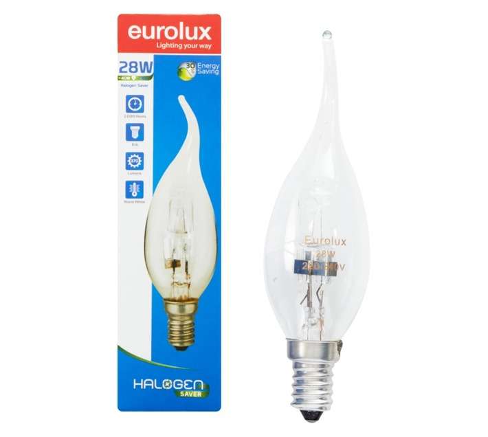 Eurolux E14 Halogen Candle Flame Tip Globe (28w)